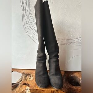 Rare Vintage CHANEL grey suede tall boots